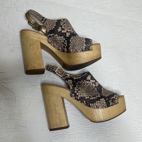 Sam Edelman Marley Python Snake Leather Platform Y2K Sandals Size 7.5 - Picture 4 of 8